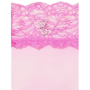Панчохи Lace Top Thigh Highs with Reinforced Heel Pink