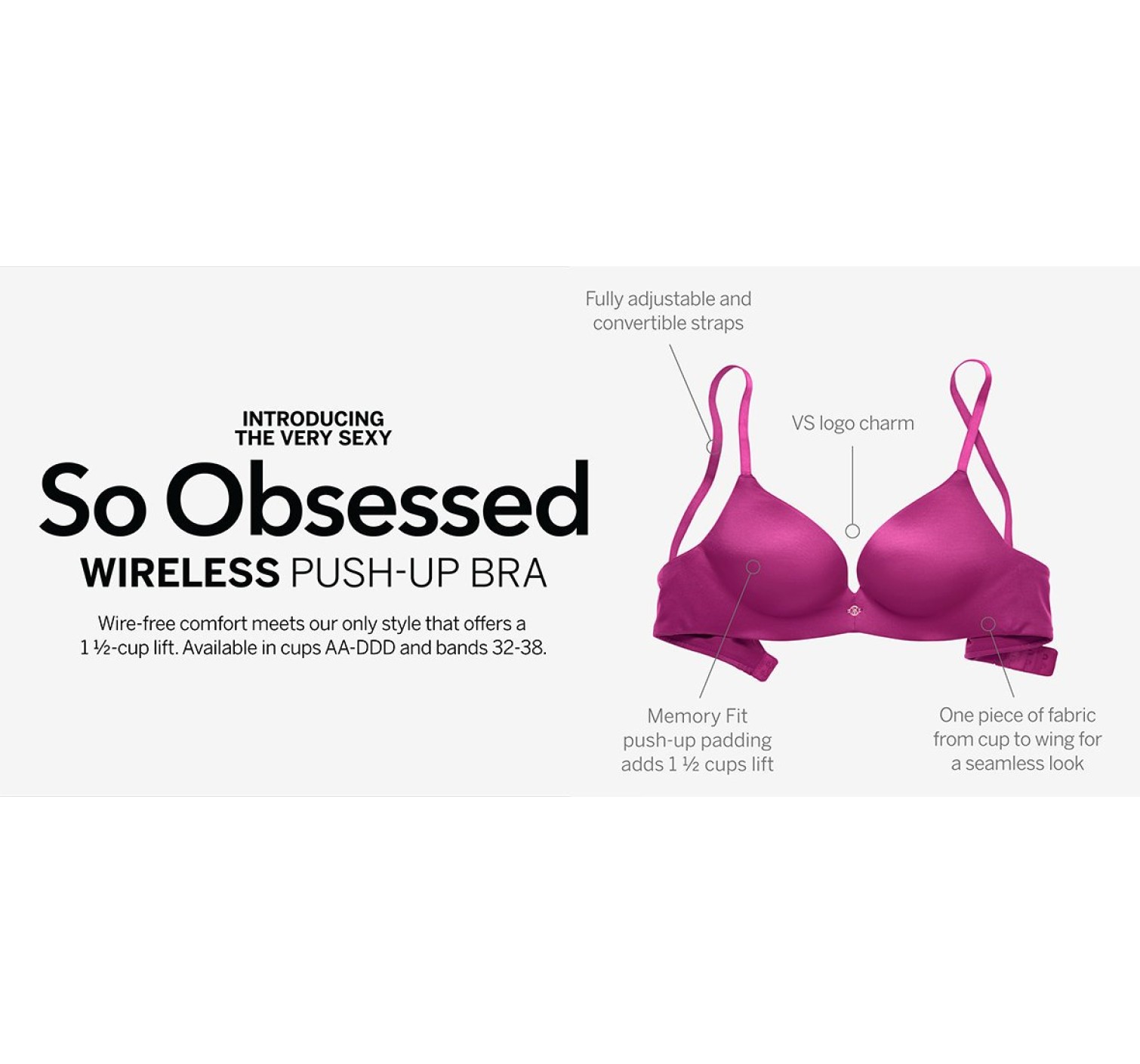 Комплект білизни Very Sexy So Obsessed Wireless padded