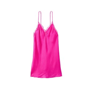 Пеньюар Satin Slip Dress Pin Dot Fuchsia Frenzy