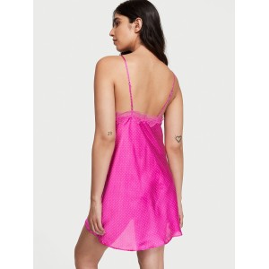 Пеньюар Satin Slip Dress Pin Dot Fuchsia Frenzy