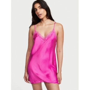 Пеньюар Satin Slip Dress Pin Dot Fuchsia Frenzy