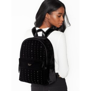 РЮКЗАК Victoria's Secret - Velvet stud city backpack, black