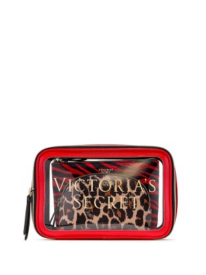 3 в 1 НАБОР КОСМЕТИЧЕК LEOPARD MIX BACKSTAGE NESTED TRIO VICTORIA’S SECRET