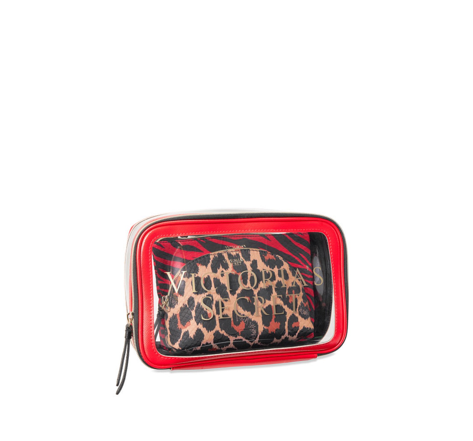 3 в 1 косметичка Victoria’s Secret Leopard mix Backstage Nested Trio