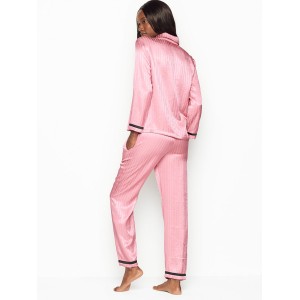 Пижама Victoria’s Secret The Satin PJ Set Pink Stripes