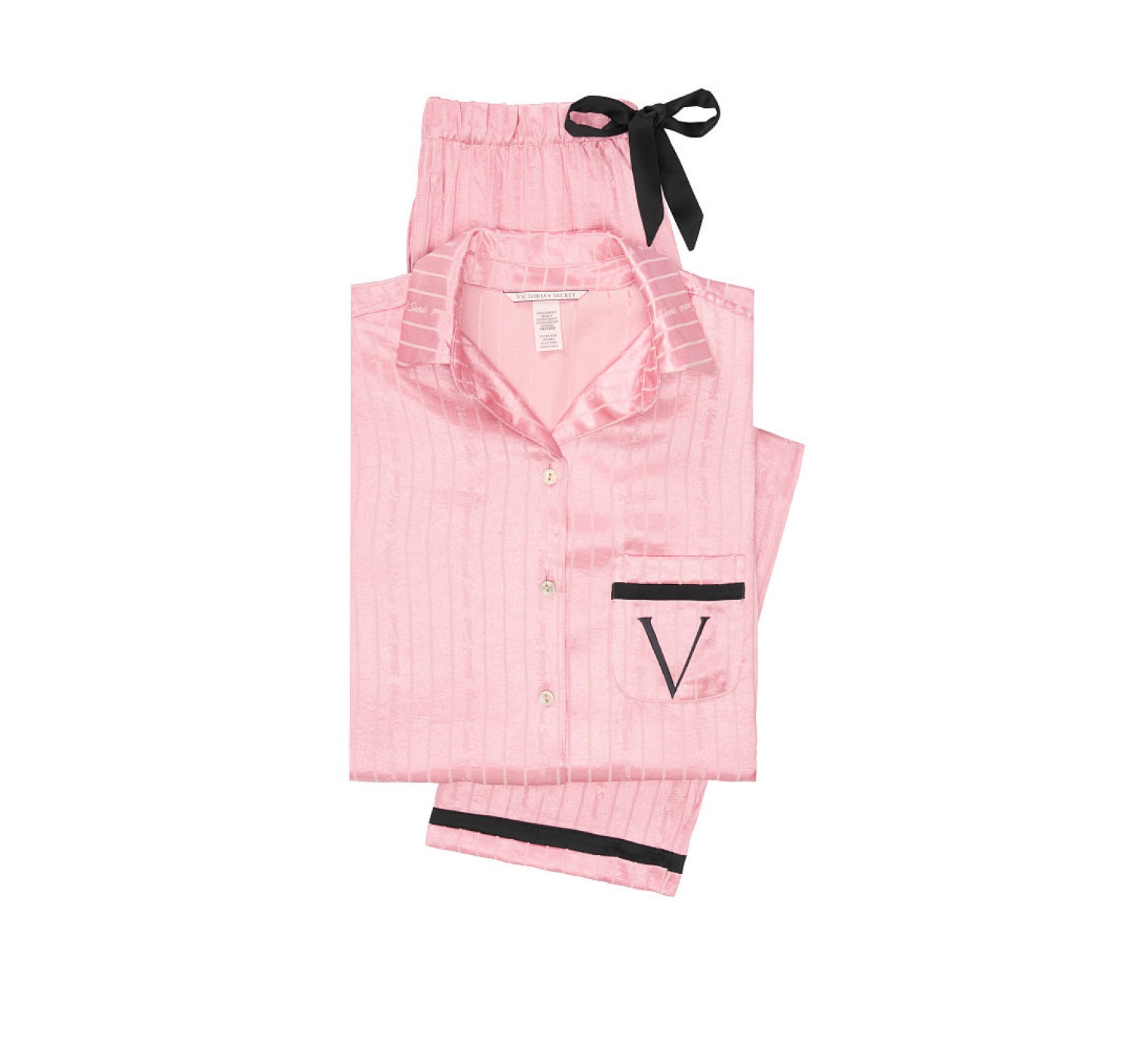 Пижама Victoria’s Secret The Satin PJ Set Pink Stripes
