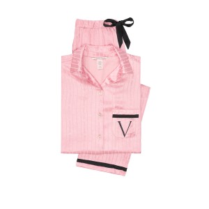 Пижама Victoria’s Secret The Satin PJ Set Pink Stripes