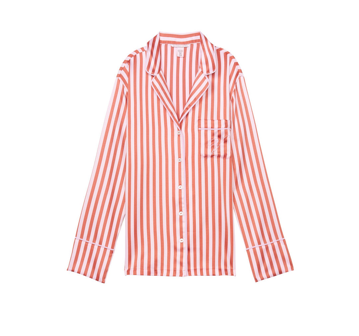 Пижама в полоску Victoria’s Secret The Satin PJ Set Long Apricot Blossom Stripe