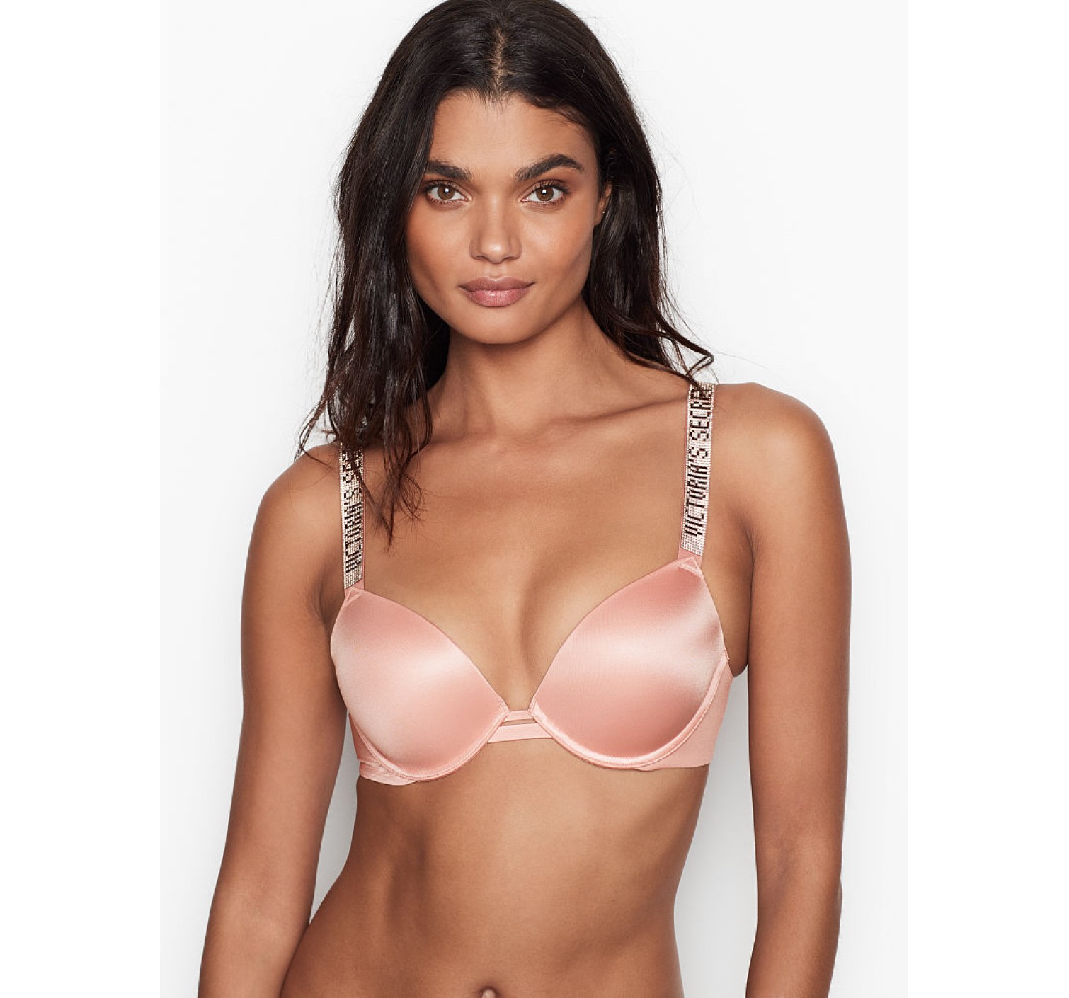 Комплект белья Victoria’s Secret Very Sexy Embellished Strap Push-up Bra set Rose tan