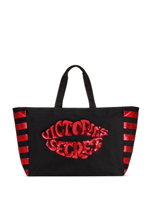 Пляжная сумка Victoria's Secret Beach Tote c красными паетками