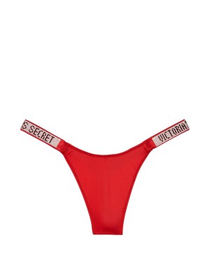 Трусики Victoria’s Secret Very Sexy Crystal Logo Shine Strap Thong Panty Lipstick