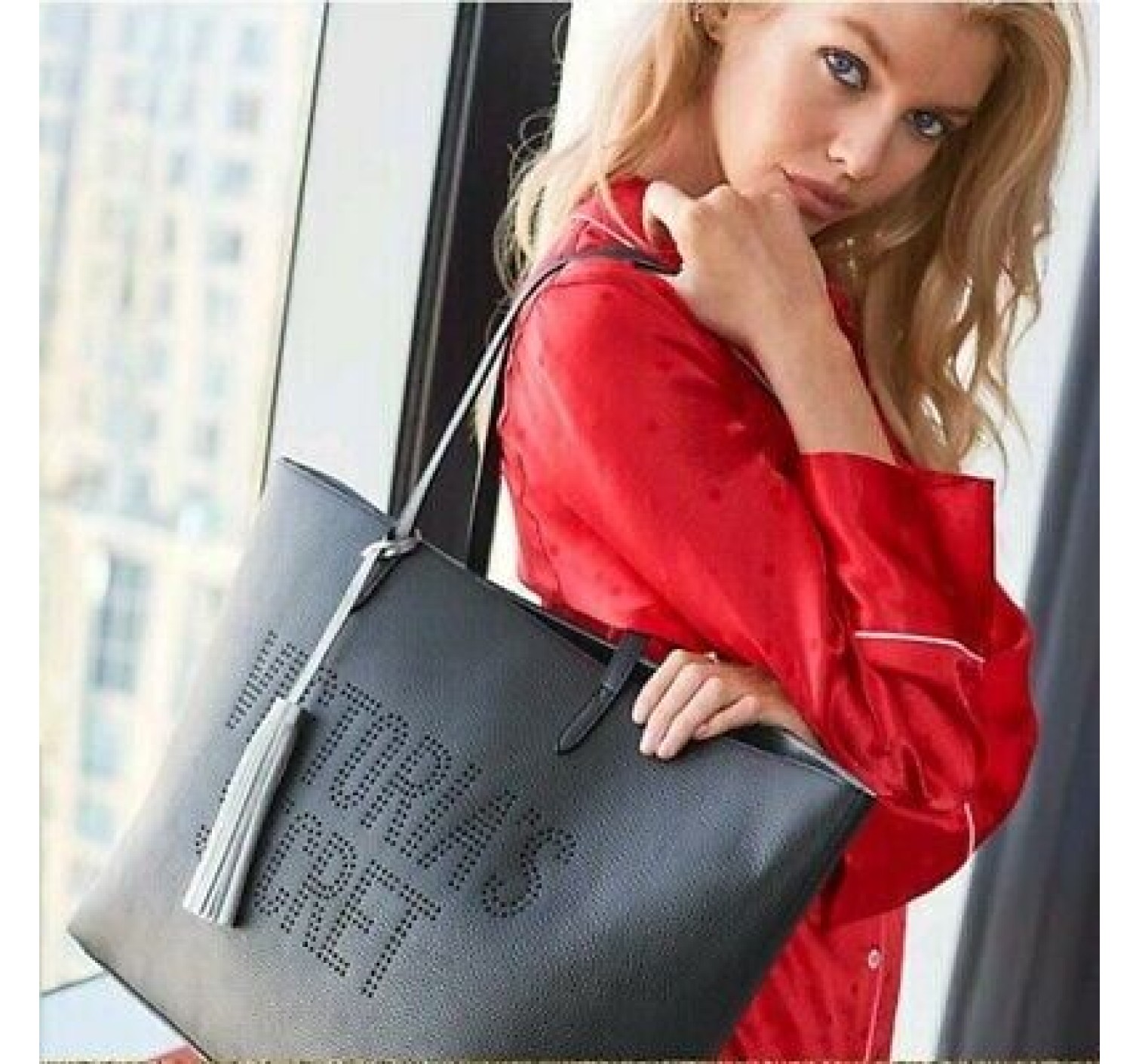Пляжна сумка Victoria Secret Beach Black Logo Tote