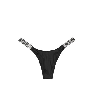 Трусики Victoria’s Secret Very Sexy Crystal Logo Shine Strap Thong Black Panty