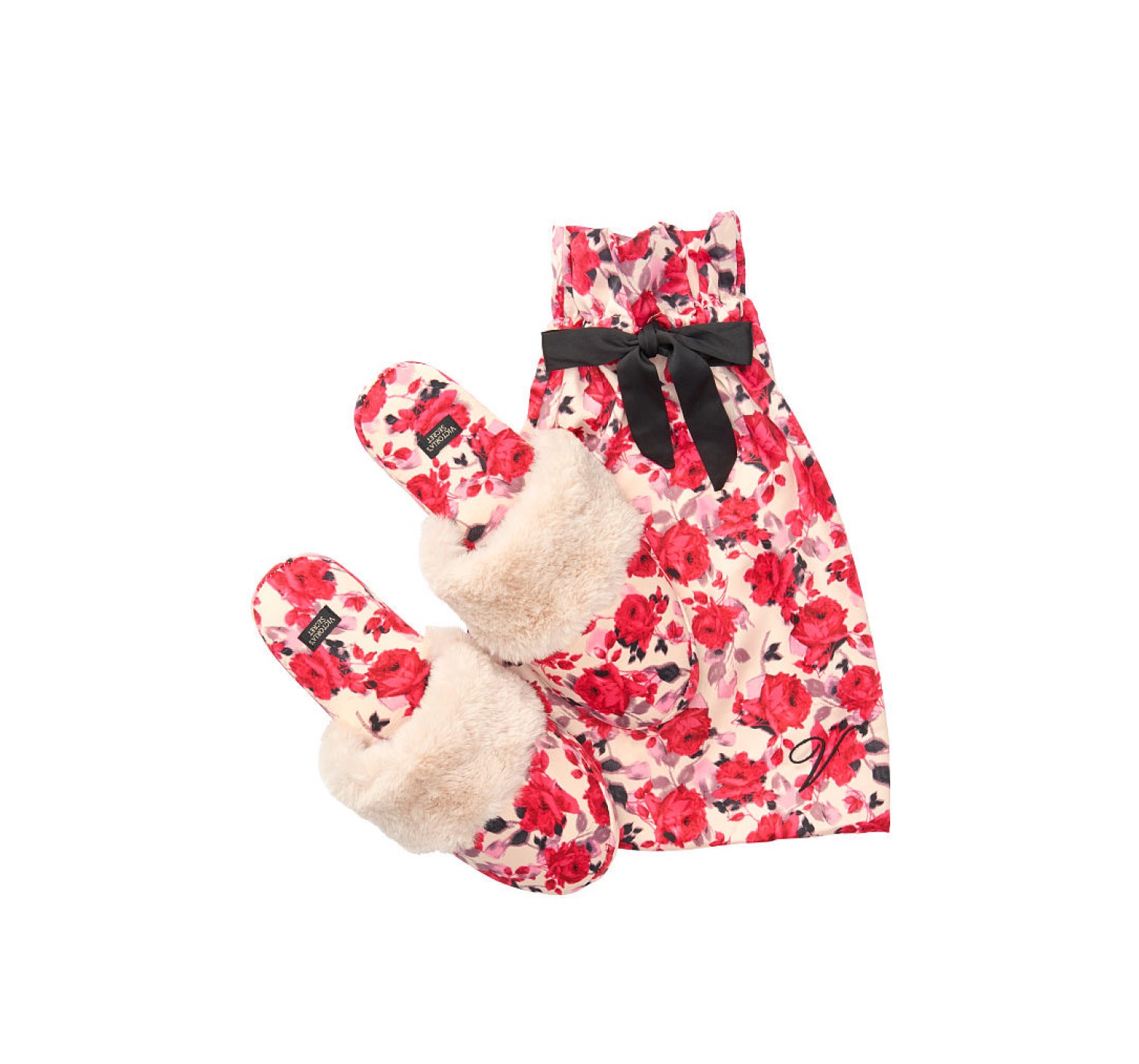 Домашние тапочки Victoria’s Secret Slippers Print Red Roses