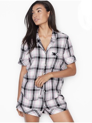 Пижама Victoria’s Secret The Lightweight Boxer PJ SET принт клетка