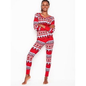 Пижама Victoria’s Secret Thermal PJ Set Red