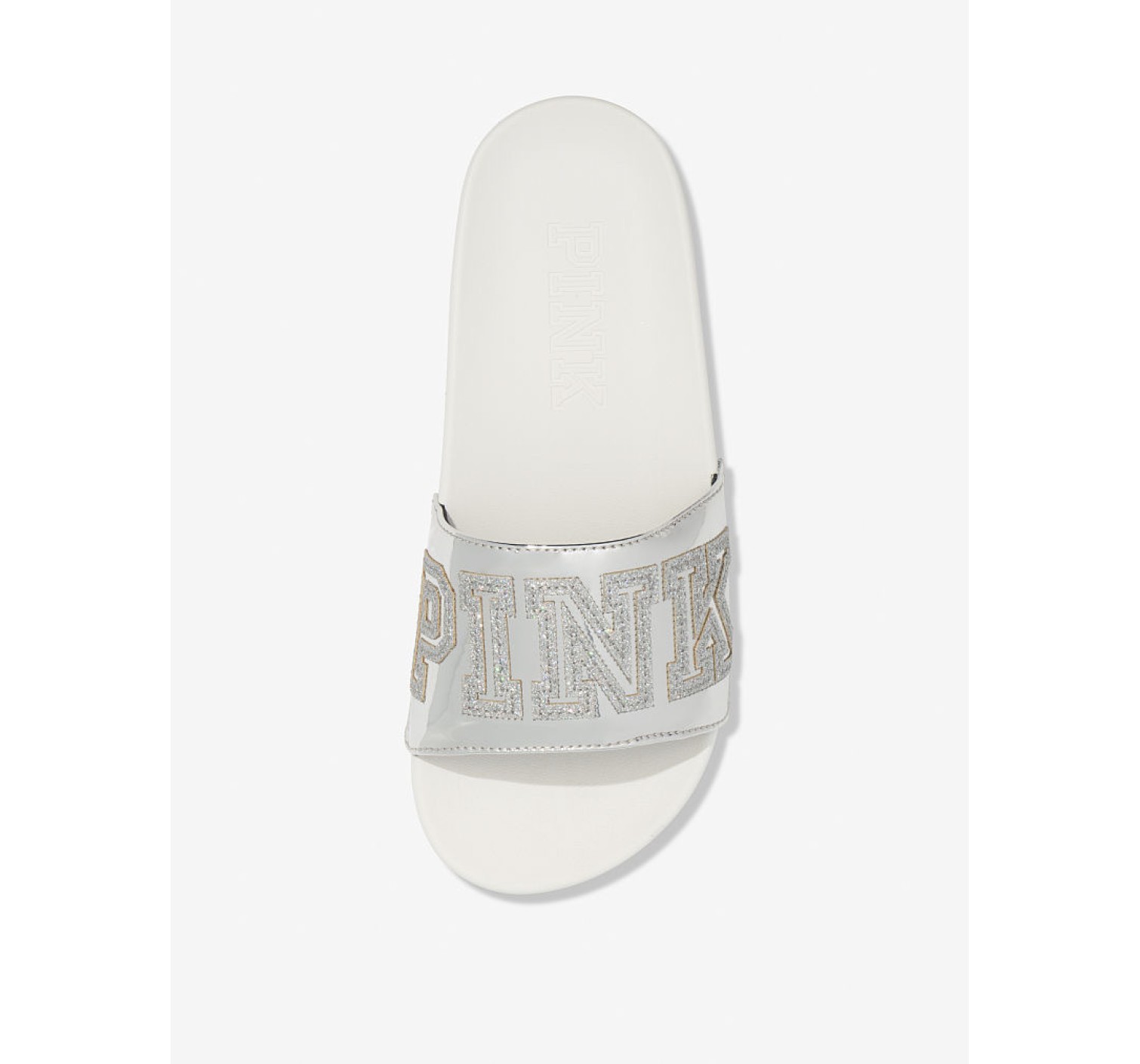 Шлепанцы Victoria’s Secret PINK WHITE & SILVER