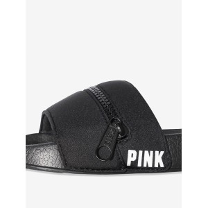 ШЛЕПКИ - PINK - BLACK WITH ZIPPER L(р)