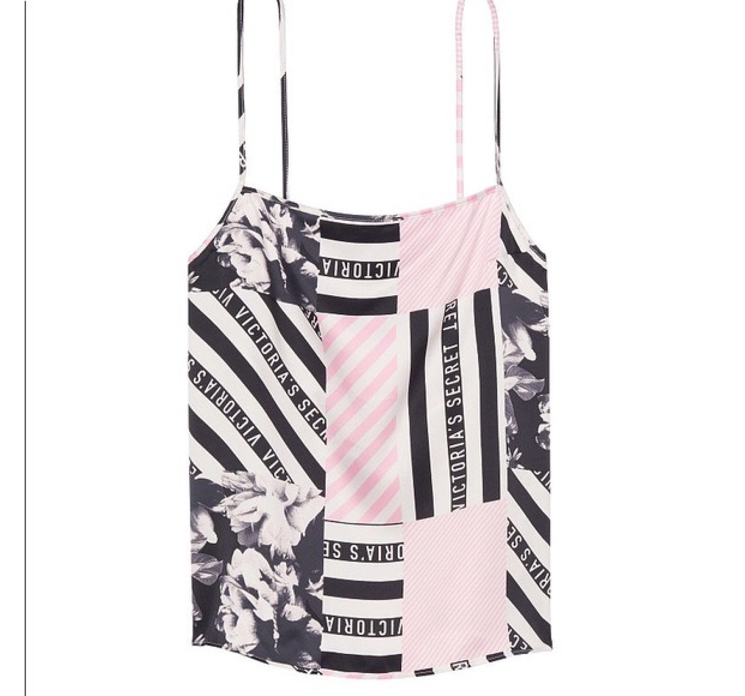 САТИНОВАЯ ПИЖАМКА МАЙКА PINK LOGO - SATIN CAMI - XS(р)