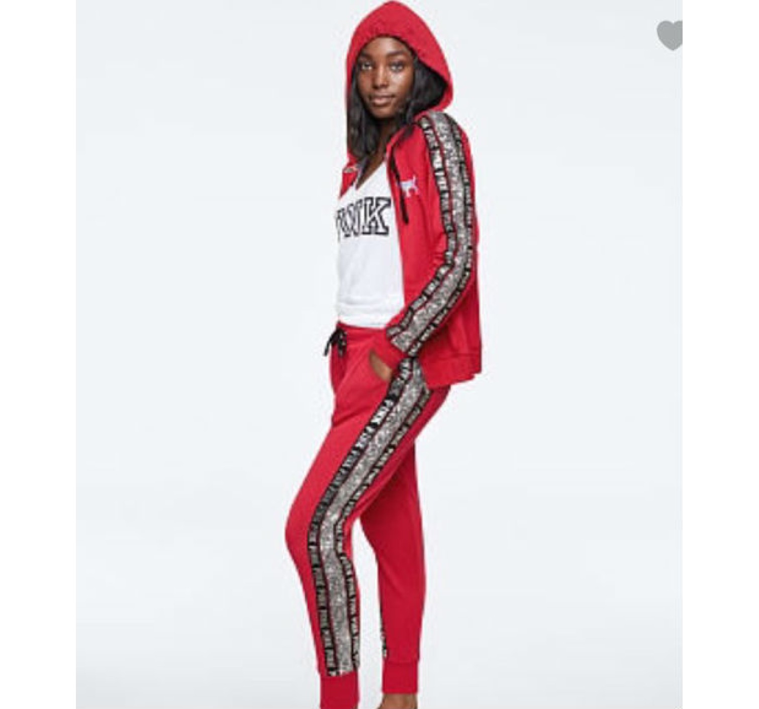 Штани спортивні червоні Victoria's Secret - Red Pepper Sequin Perfect Skinny Jogger - XS(р)