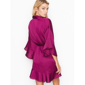 Халат Victoria's Secret Satin FLOUNCE KIMONO Fuchsia