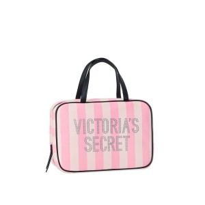ТРЭВЕЛ КЕЙС ВИКТОРИЯ СИКРЕТ - Signature Stripe Jetsetter Travel Case PINK