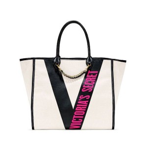 ПЛЯЖНАЯ СУМКА RIBBON LOGO CITY TOTE ВИКТОРИЯ СИКРЕТ WHITE