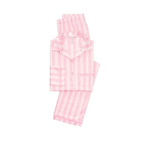 Рожева піжама Victoria's Secret у смужку The Satin PJ Set PINK SCRIPT STRIPE