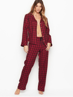 Фланелевая пижама Victoria’s Secret The Flannel PJ Set Red Shadow Plaid