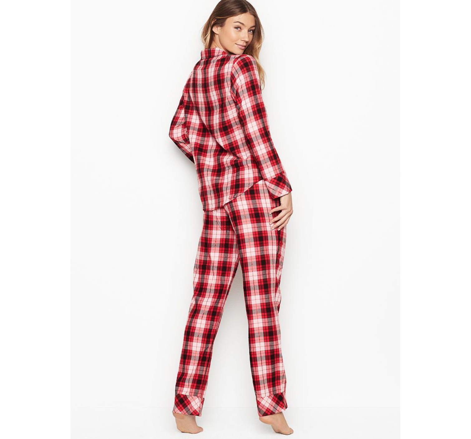Фланелевая пижама Victoria’s Secret Red Checked Plaid The Flannel PJ