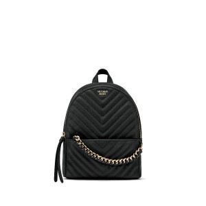 РЮКЗАК ЧОРНИЙ Вікторія Сікрет PEBBLED V-QUILT SMALL CITY BACKPACK