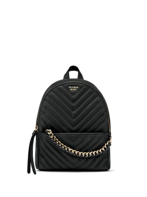 РЮКЗАК ЧЕРНЫЙ ВИКТОРИЯ СИКРЕТ PEBBLED V-QUILT SMALL CITY BACKPACK