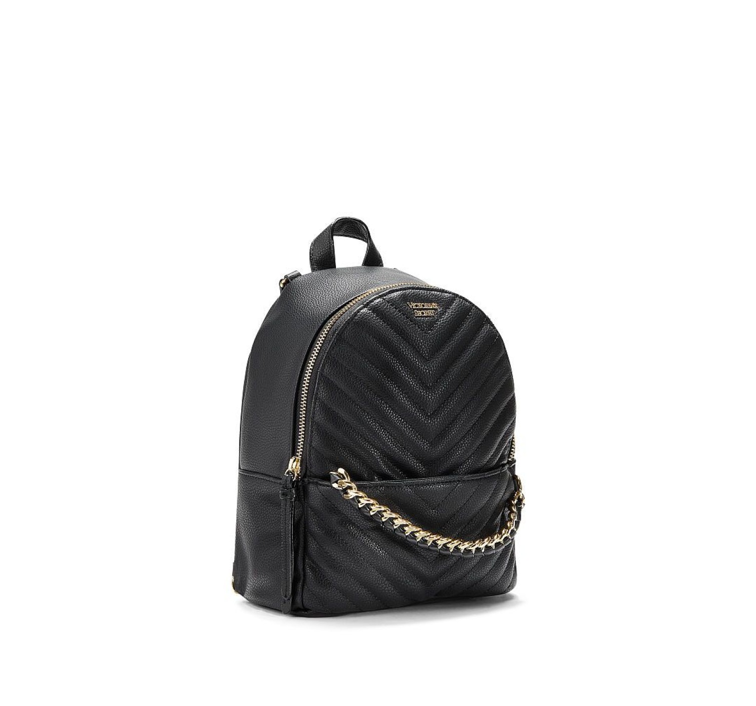 РЮКЗАК ЧОРНИЙ Вікторія Сікрет PEBBLED V-QUILT SMALL CITY BACKPACK