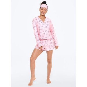 Піжама Victoria's Secret THE LIGHTWEIGHT BOXER PJ SET Print ANGEL PINK TYPED