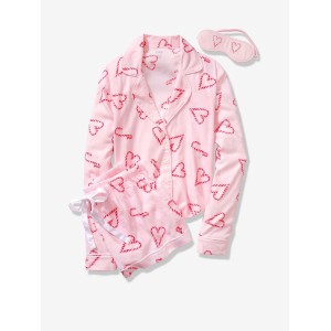 Піжама Victoria's Secret THE LIGHTWEIGHT BOXER PJ SET Print ANGEL PINK TYPED
