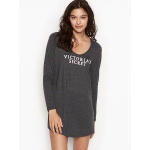 Ночная рубашка Victoria’s Secret SCOOPNECK BLACK Long Sleeve