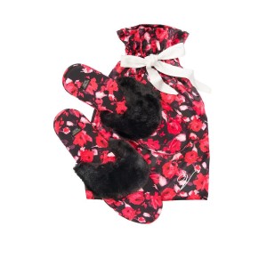 Домашние тапочки Victoria’s Secret Slippers Black floral print