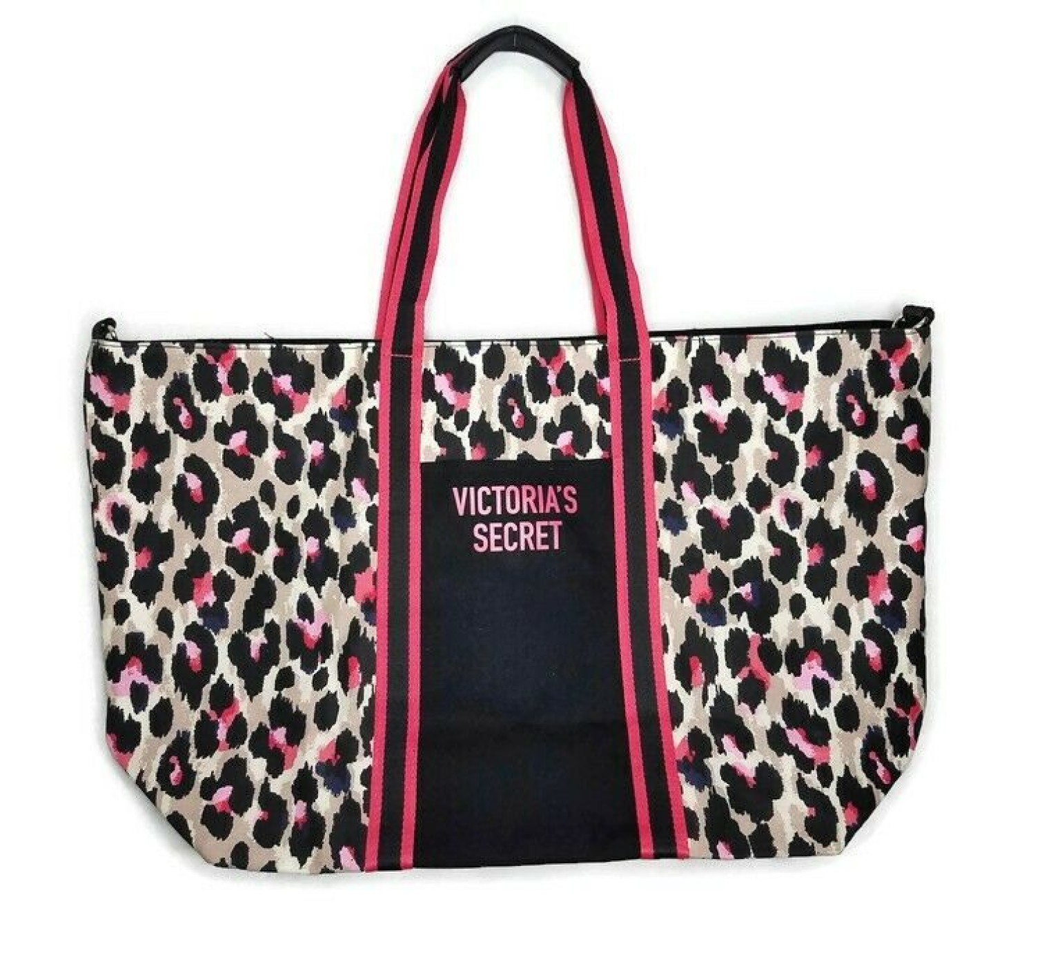 ПЛЯЖНАЯ СУМКА VICTORIAS SECRET TOTE WEEKENDER BAG - WILD LEOPARD PINK PRINT