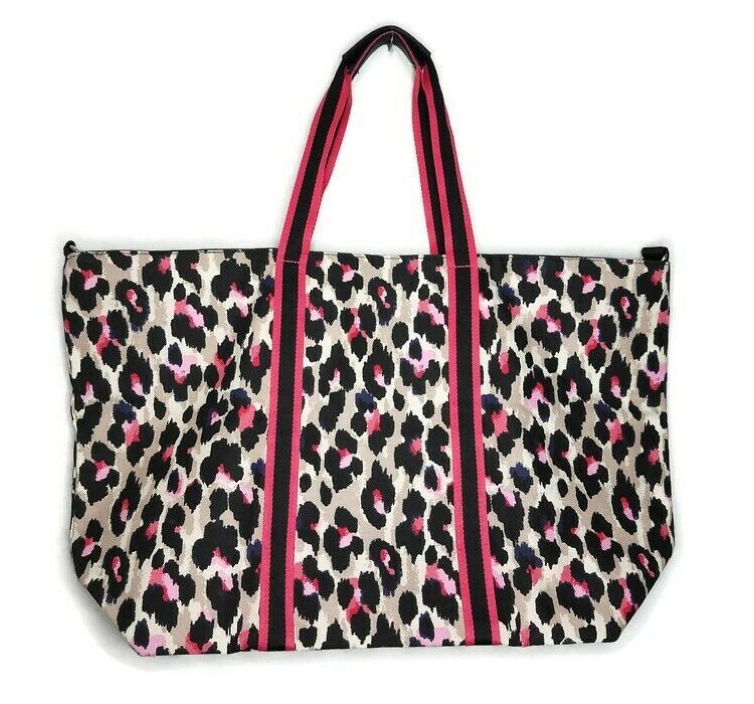 ПЛЯЖНАЯ СУМКА VICTORIAS SECRET TOTE WEEKENDER BAG - WILD LEOPARD PINK PRINT