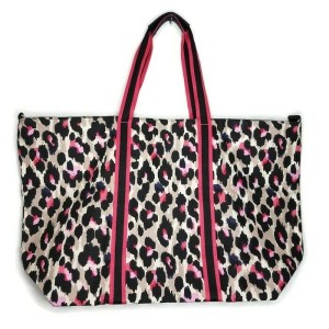 ПЛЯЖНАЯ СУМКА VICTORIAS SECRET TOTE WEEKENDER BAG - WILD LEOPARD PINK PRINT