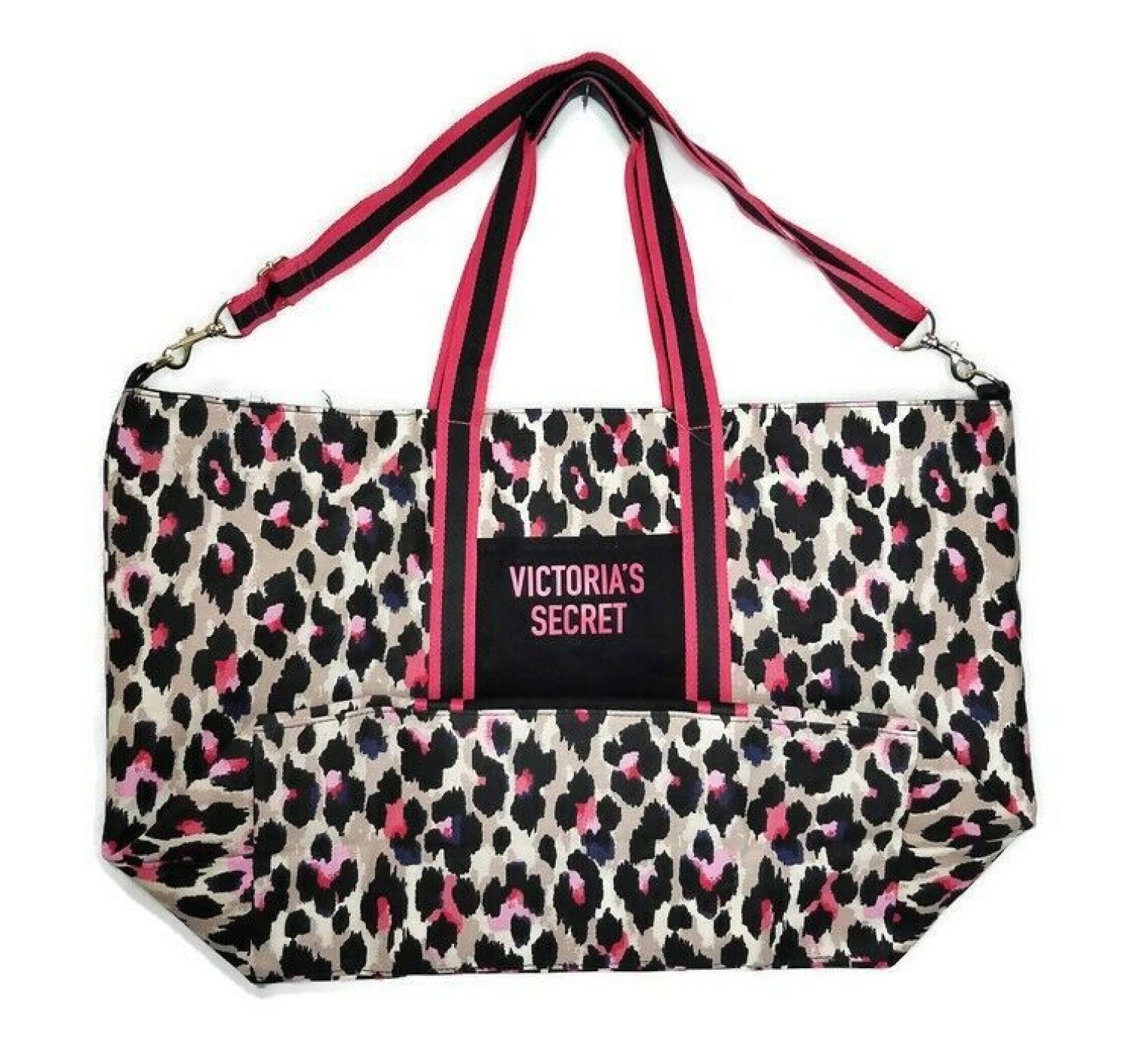 ПЛЯЖНАЯ СУМКА VICTORIAS SECRET TOTE WEEKENDER BAG - WILD LEOPARD PINK PRINT