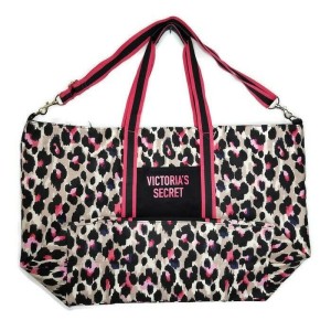 ПЛЯЖНАЯ СУМКА VICTORIAS SECRET TOTE WEEKENDER BAG - WILD LEOPARD PINK PRINT