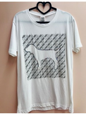 ФУТБОЛКА VICTORIAS SECRET SPORT - PINK DOG LOGO - XS(р)