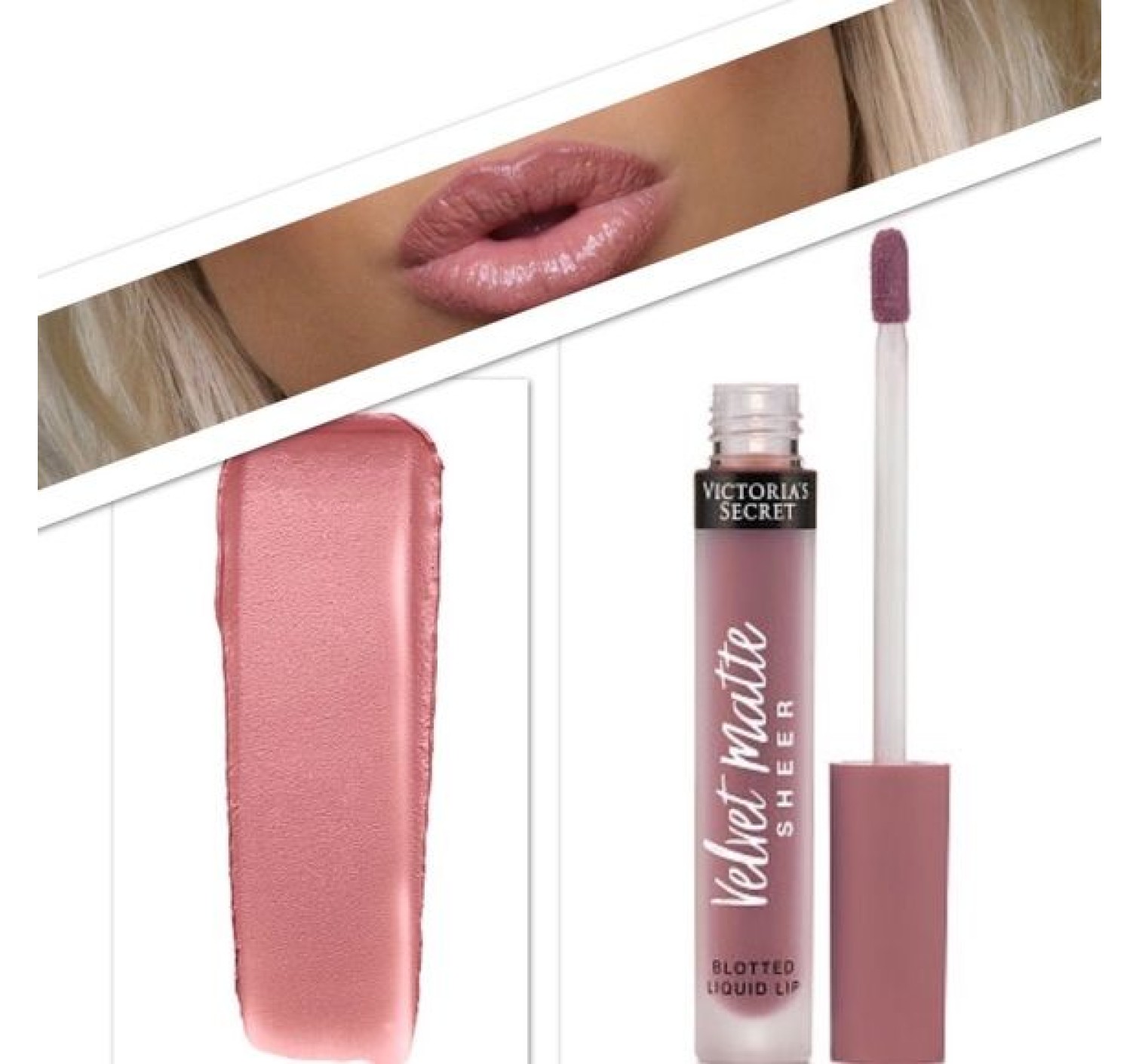 БЛЕСК ДЛЯ ГУБ Victoria’s Secret - Кремовая помада - Velvet Matte BLOTTED liquid lip SHEER