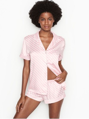 САТИНОВАЯ ПИЖАМКА - CLASSIC STRIPES, SHORT - VICTORIA’S SECRET - S(р)