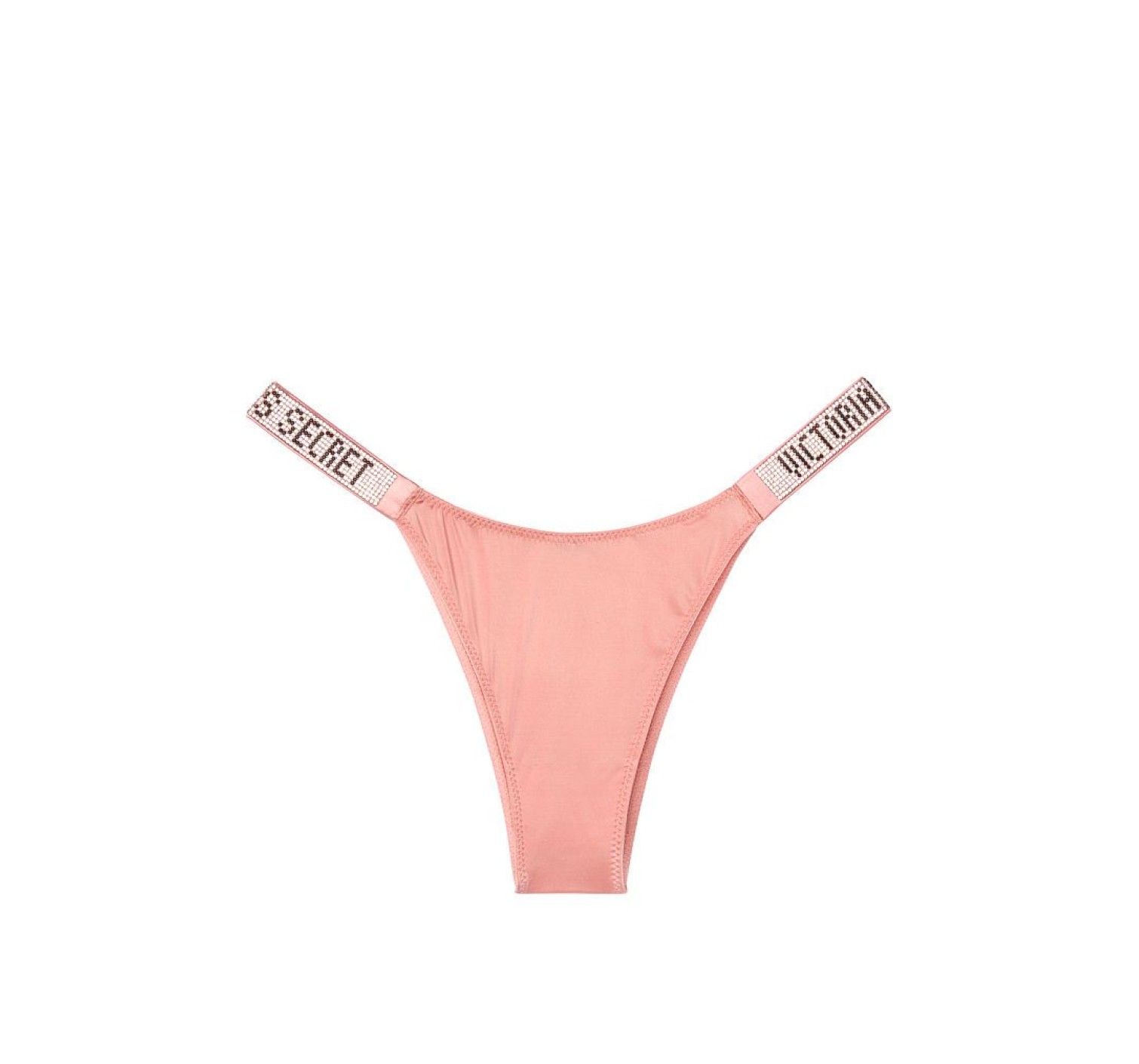 Трусики Victoria’s Secret Very Sexy Crystal Logo Shine Strap Brazilian Panty Rose Tan