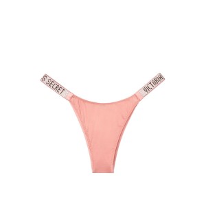 Трусики Victoria’s Secret Very Sexy Crystal Logo Shine Strap Brazilian Panty Rose Tan