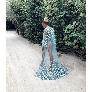 ТУНИКА C БАБОЧКАМИ - LA MAREE - LONG - BLUE - ONE SIZE(р)