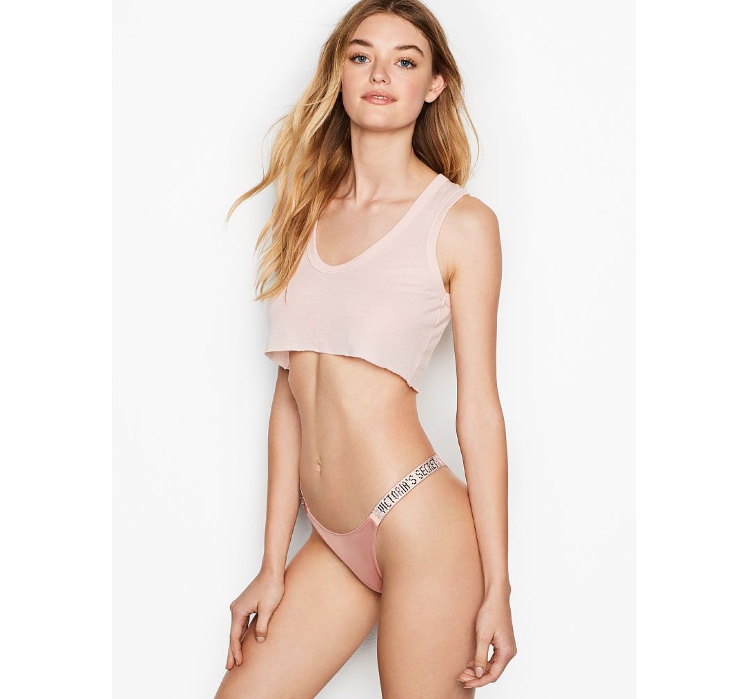 Трусики Victoria’s Secret Very Sexy Crystal Logo Shine Strap Brazilian Panty ROYAL PINK