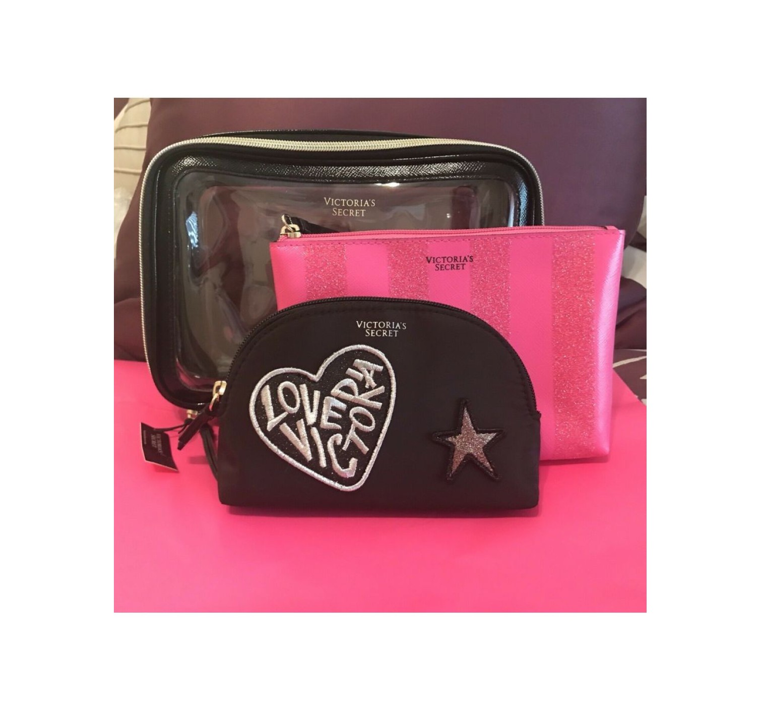 3 в 1 косметичка Victoria’s Secret VS Patch Backstage Nested Trio